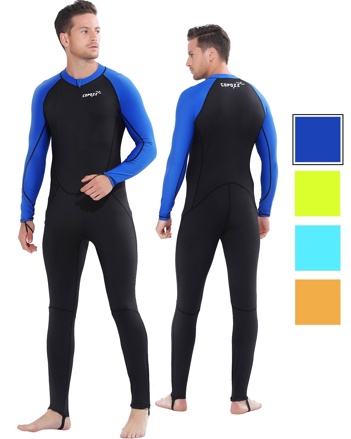 COPOZZ Diving Skin, Men Women Youth Thin Wetsuit Rash Guard- Full Body UV  Protection - for Diving Snorkeling Surfing Spearfishing Sport Skin  Black/Navy-Blue XX-Large for Men