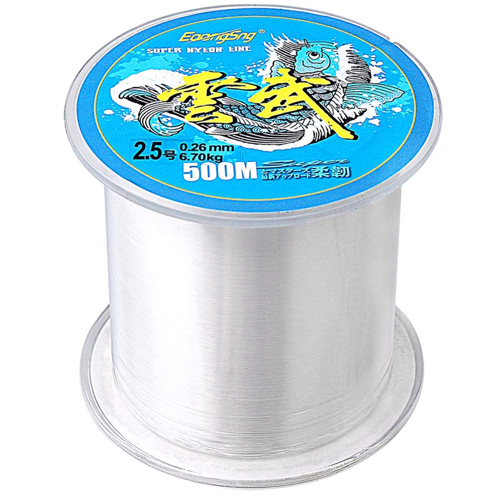 547 Yards Clear Fishing Line, Monofilament Fishing Wire Invisible