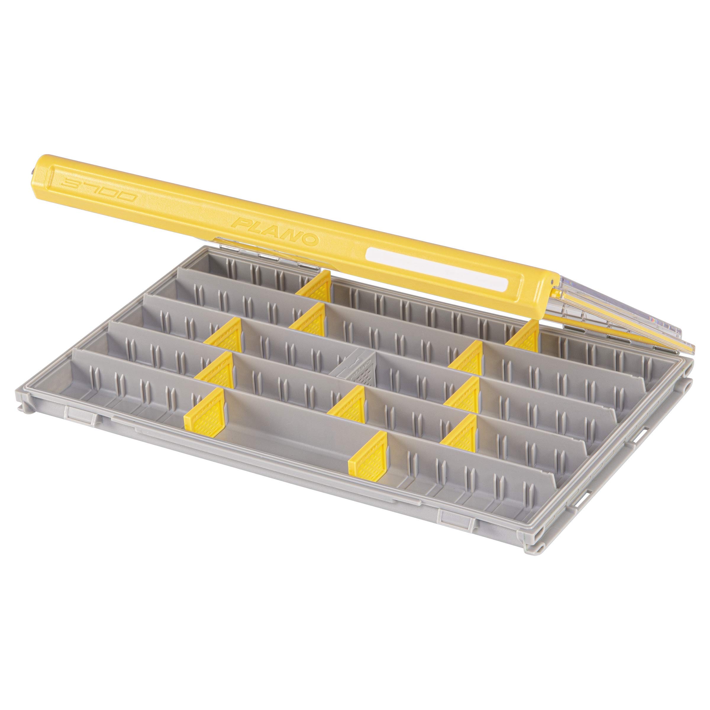 Plano Edge 3700 Premium Thin Tackle Utility Box, Clear and Yellow