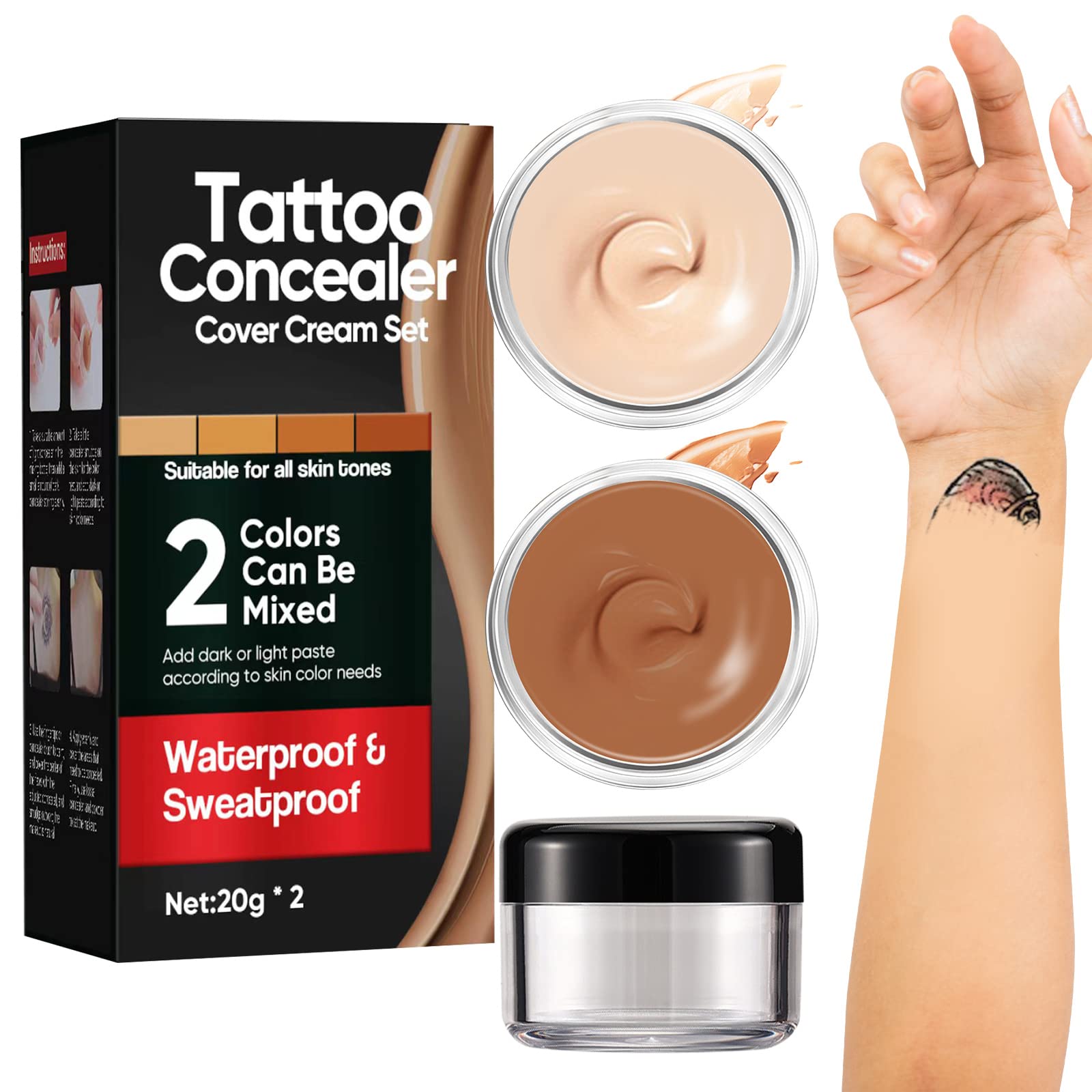 UK Tattoo Cover Up Makeup Skin Scar Birthmark Waterproof Concealer Primer  Cream. | eBay