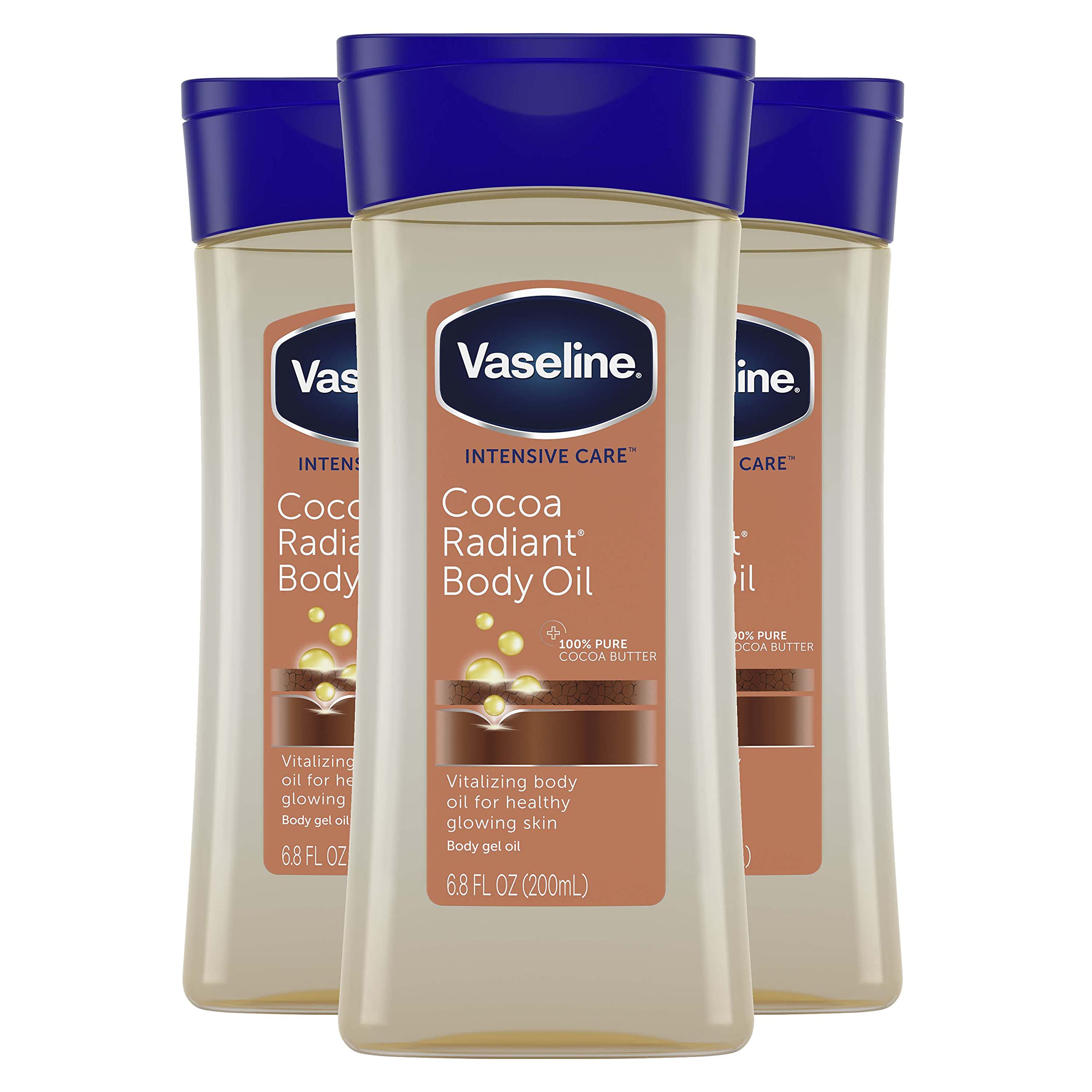 maskulinitet Faktisk Nordamerika Vaseline Intensive Care Body Gel Oil Cocoa Radiant 6.8 oz, Pack of 3