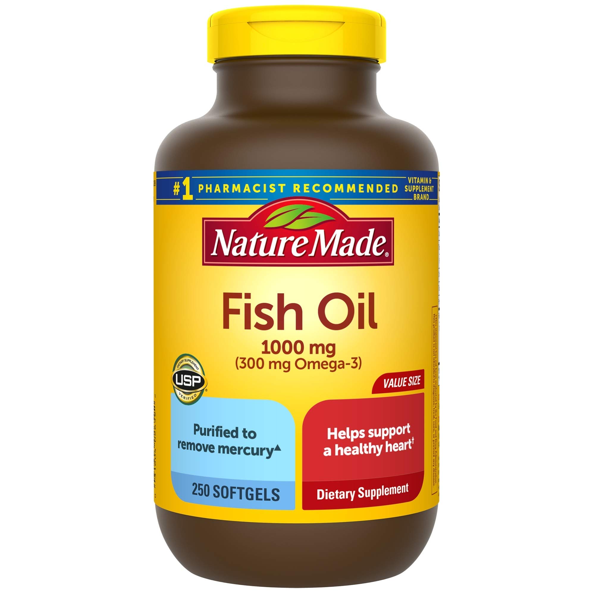 Nature Made Fish Oil 1000 mg 250 Softgels