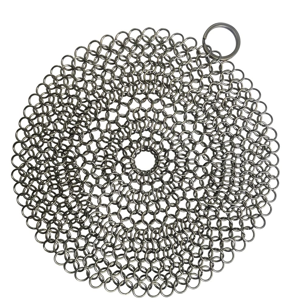 Stainless Steel Cast Iron Cleaner Chainmail Scrubber Skillet Grill