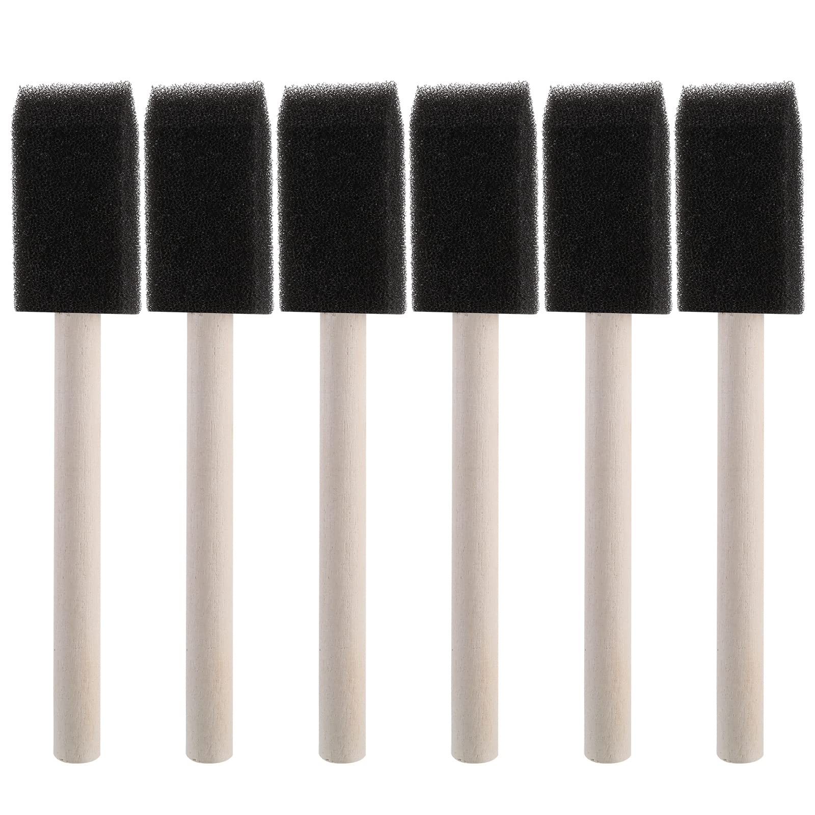 WLLHYF 6 PCS Foam Paint Brush Set, Sponge Wood Brush with Wooden