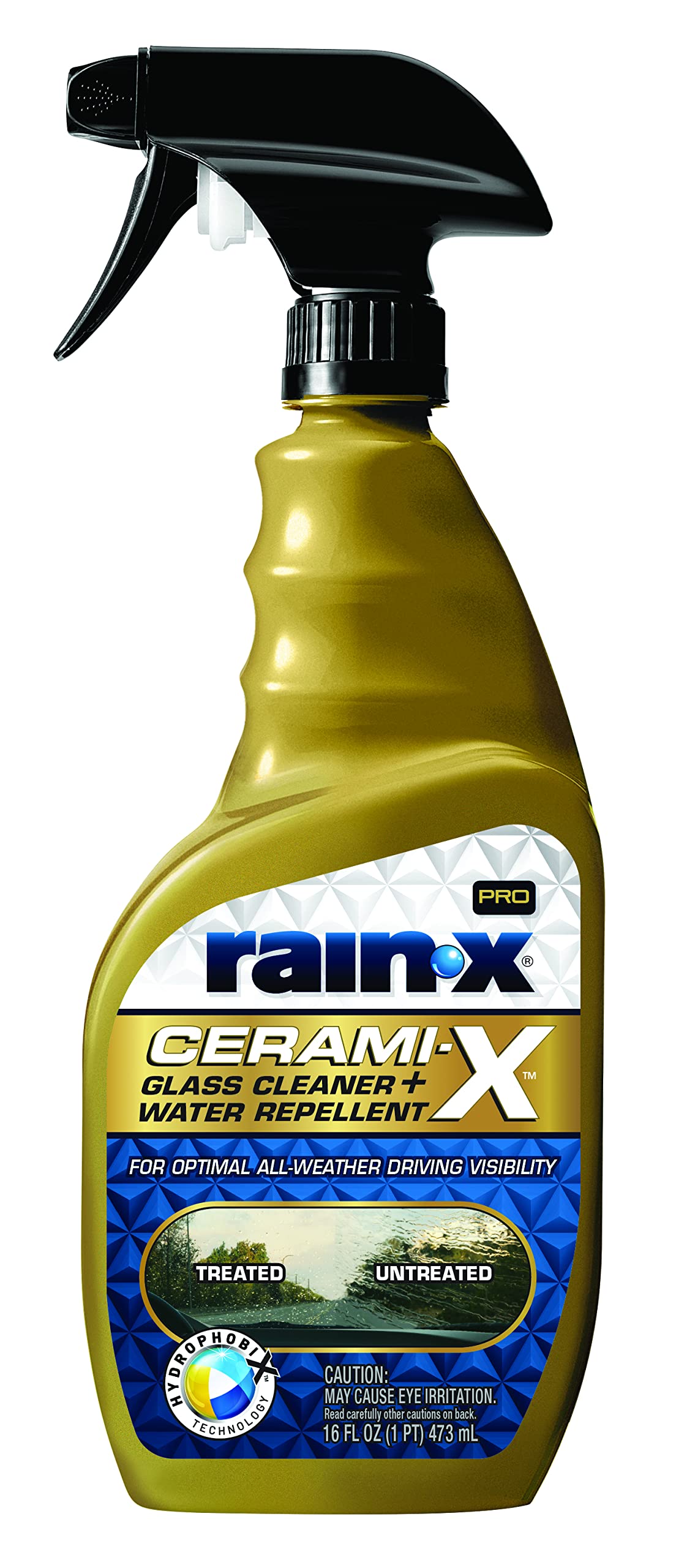 Rain-X 630178 Cerami-X Glass Cleaner + Water Repellent, 16oz - Cleaning  Effectively While Remaining Streak