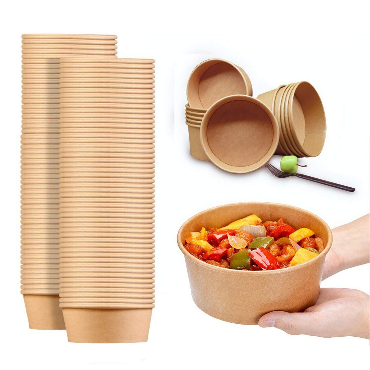 TOPtoper 80 Pcs 30 Oz Large Paper Bowls, Disposable Soup Bowls