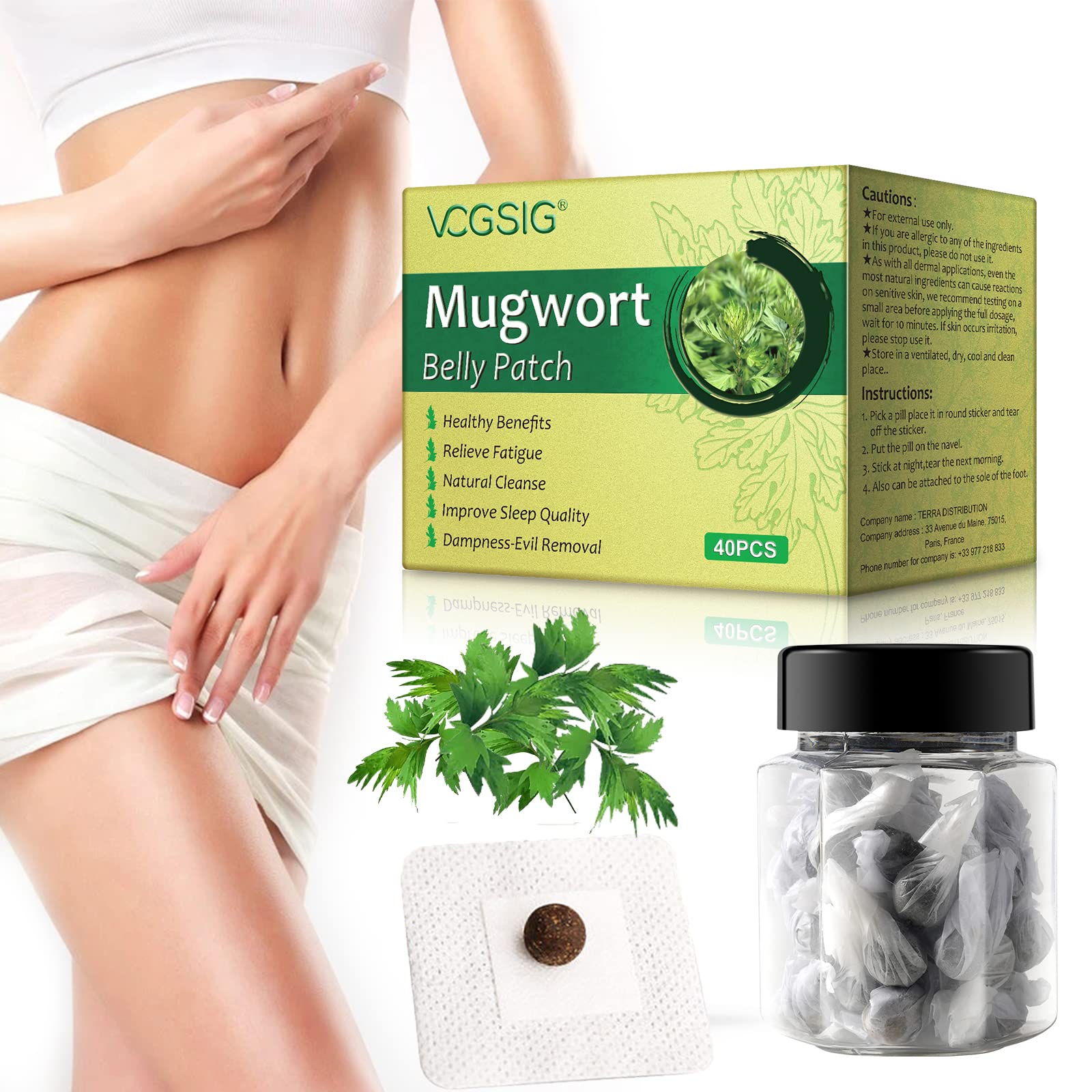 40Pcs Mugwort Belly Patch, Moxibustion Belly Button Patch, Mugwort Navel  Sticker, Natural Herb Wormwood Essence Pills 40Pcs Belly Sticker, Herbal  Abdomen Waist Patch for Men and Women