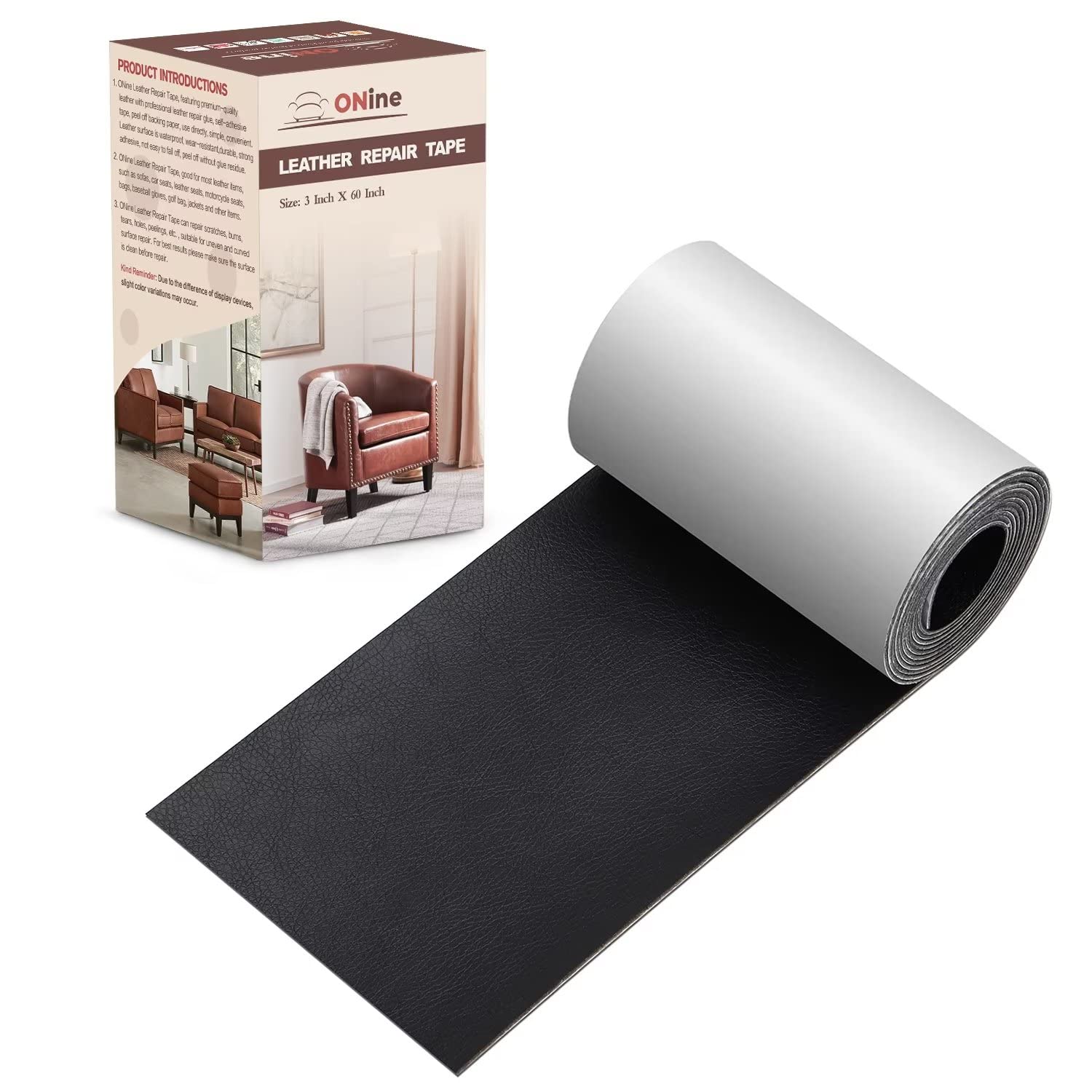 Leather Tape 3X60 Inch Self-Adhesive Leather Repair Patch for