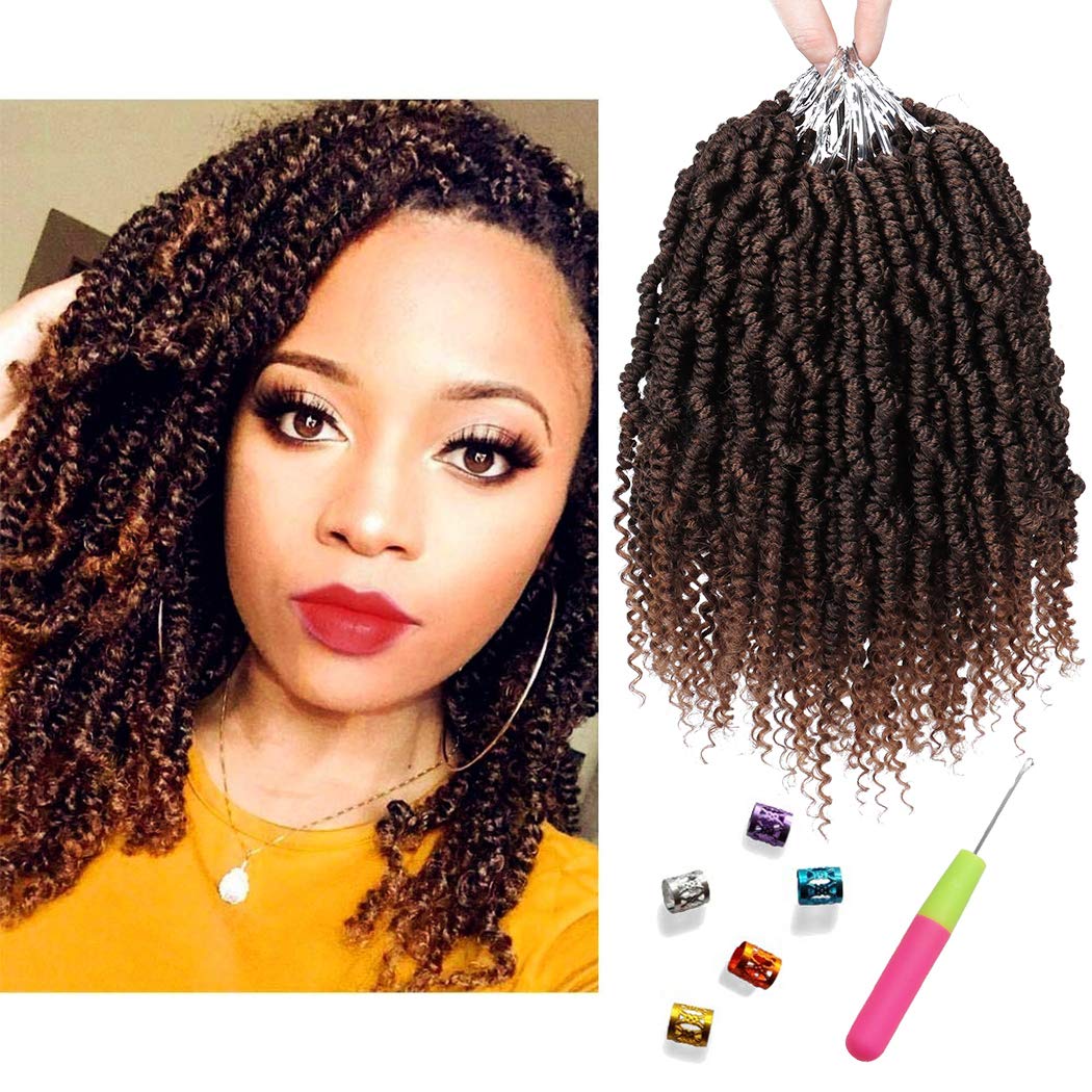 Pre-twisted Passion Twists Synthetic Crochet Braids Pre-Looped Spring Bomb Crochet Hair Extensions Fiber Fluffy Curly Twist Braiding Hair 18 inch T27