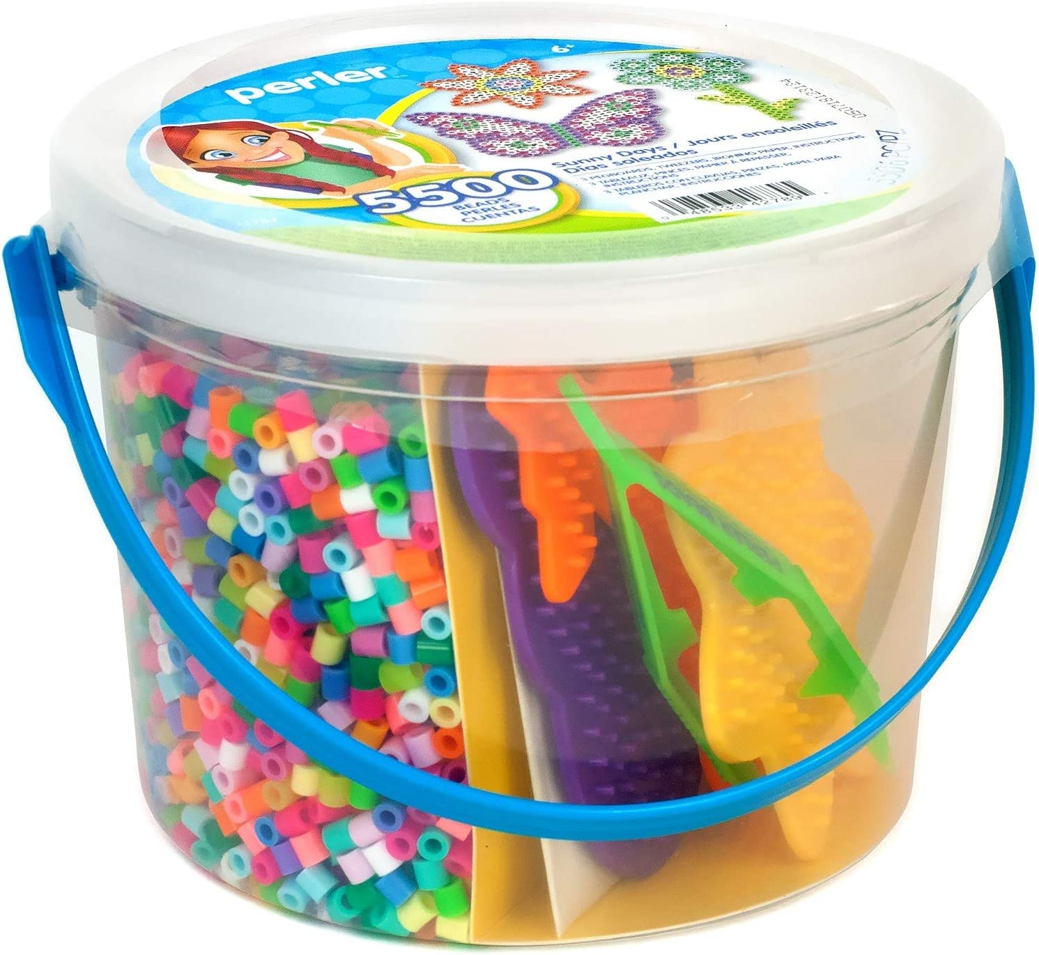 Perler Sunny Days Bright Color Fuse Bead Bucket, 5500 pcs Multicolor  Activity Kit