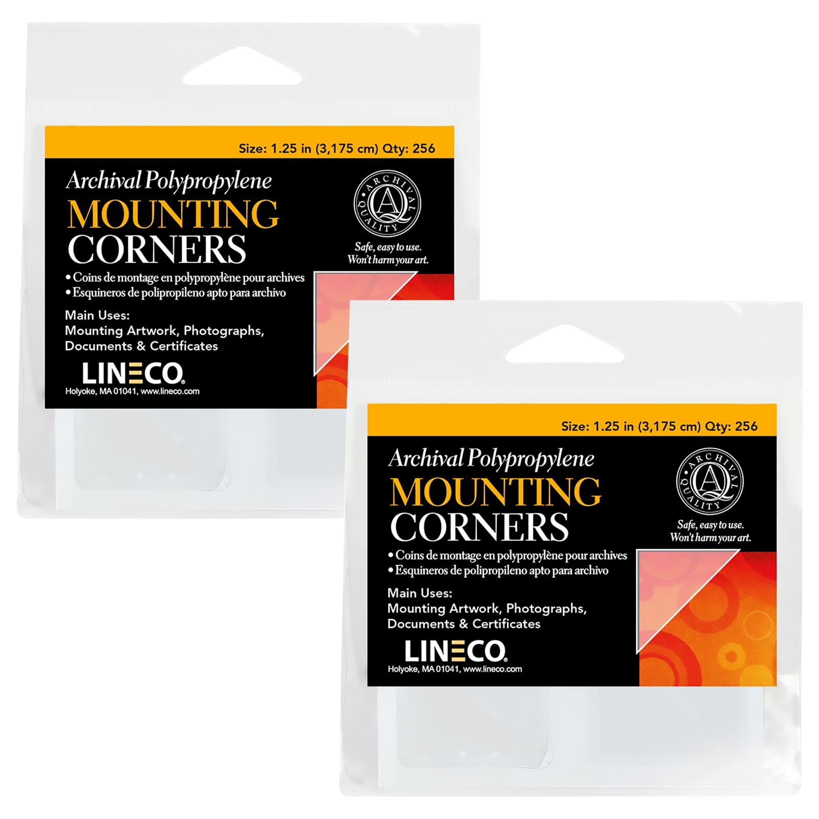 Lineco, Self-Adhesive Polypropylene Mounting Corners, 1.25 inch