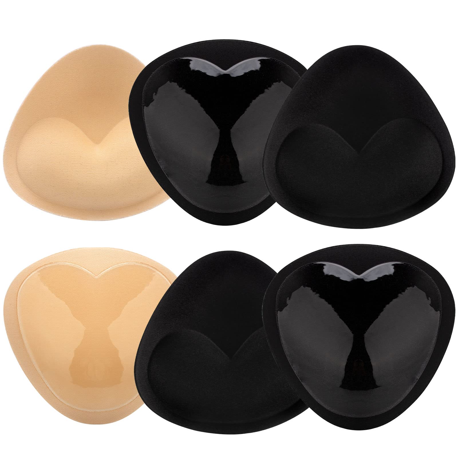 3 PAIRS Push up Bra Cups With GEL Inserts Sew in Satin Tricot Covered Breast  Bra Pads Beige White Black Size A B C D 2D 3D H G -  Canada