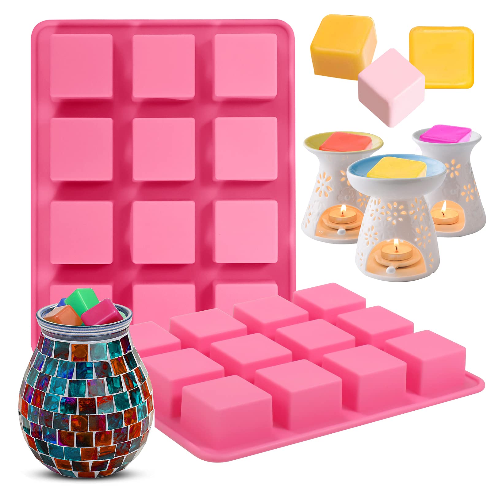 Candy Molds Silicone Chocolate Molds 40-Cavity Square Baking Molds