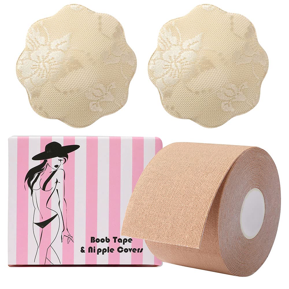 Senker Fashion Boob Tape, boobtape Lift Tape, Achieve Lift & Contour of  Breasts, Contains Breast Petals, Fits All Cup Clothing Fabric Types  Sweatproof Breathable Body Tape Sticky Athletic Tape : : Clothing