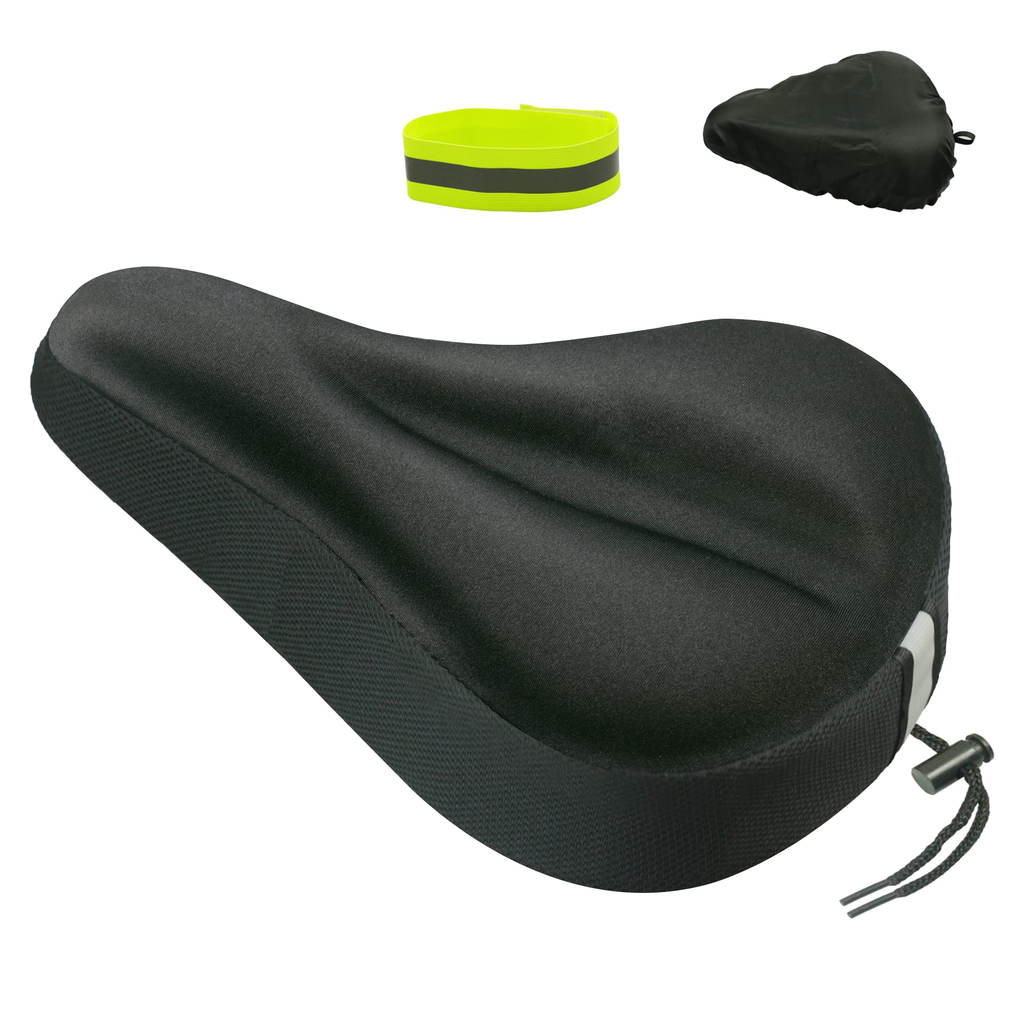 Geronmine Gel Bike Seat Cover Padded Bicycle Saddle Covers for Women & Men,  Most Comfortable Exercise Bike Seat Cushion Cover, Soft for Spin Indoor  Outdoor Cycling Class Mountain Stationary Bikes Black