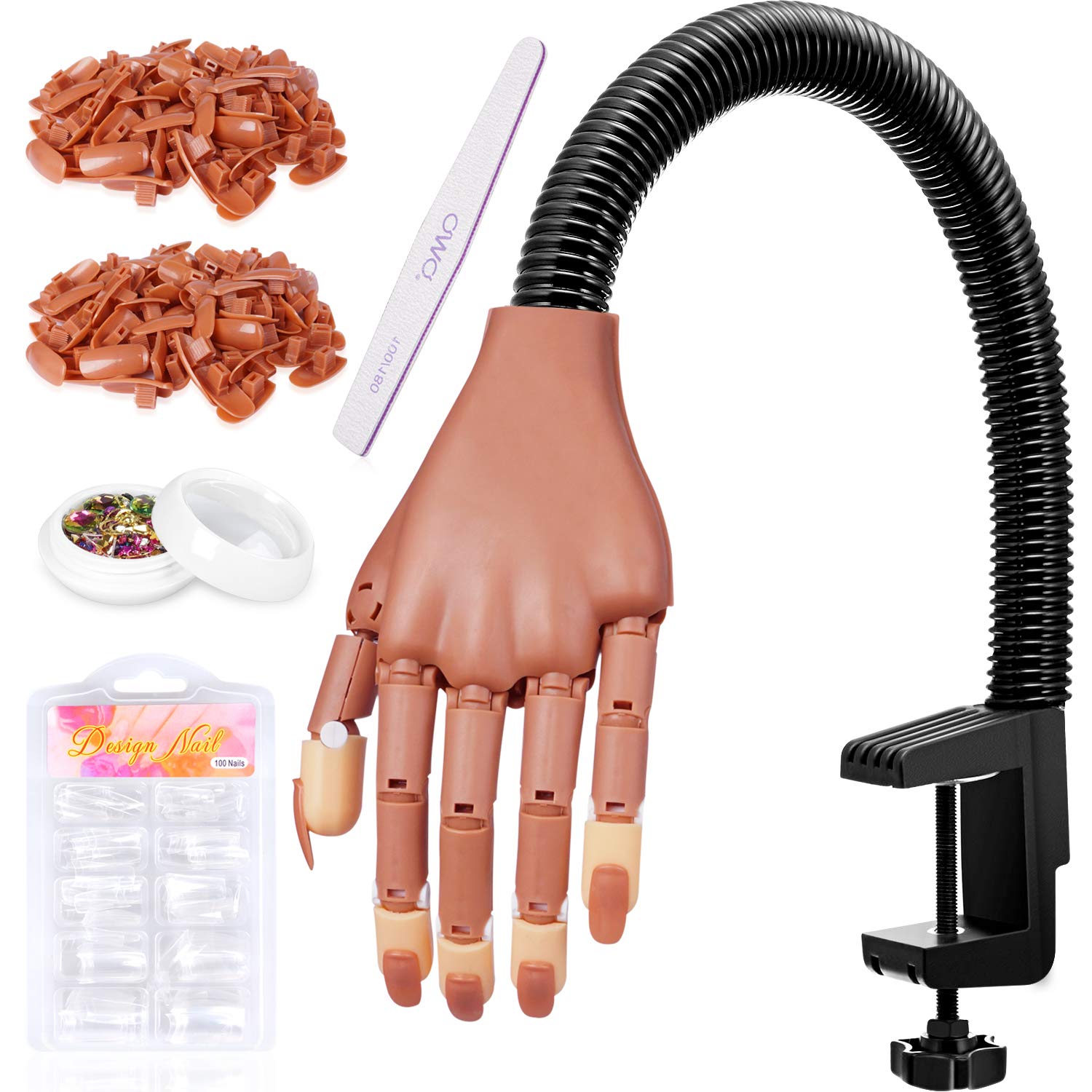 Amazon.com: Practice Hand for Acrylic Nails Kit, Fake Hand for Nail  Practice Mannequin Hand, Nail Training Finger Kit Set Professional Acrylic  with Everything, Nail Starter Kit for Beginners with Drill UV Light :
