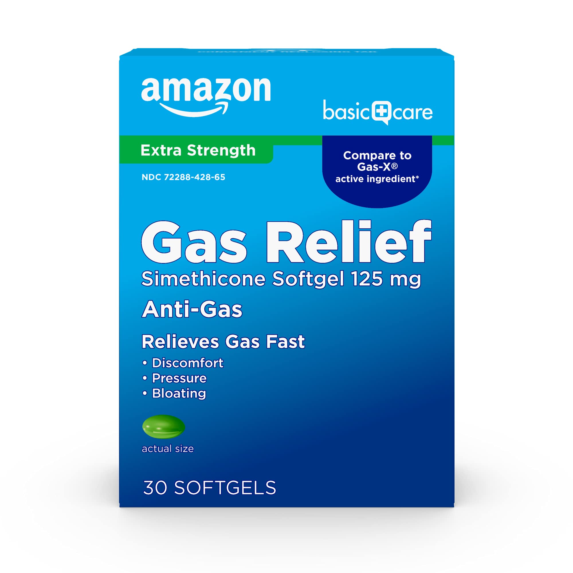 Basic Care Gas Relief Softgels, Simethicone 125 mg, Extra