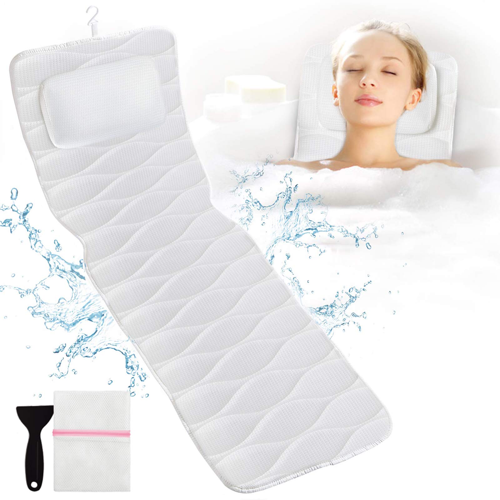 Full Body Bath Pillow for Bathtub, Bath Pillows for Tub with Mesh Laundry  Bag & Non-Slip Suction Cups, 3D Air Mesh & Quick Drying Pink - Yahoo  Shopping