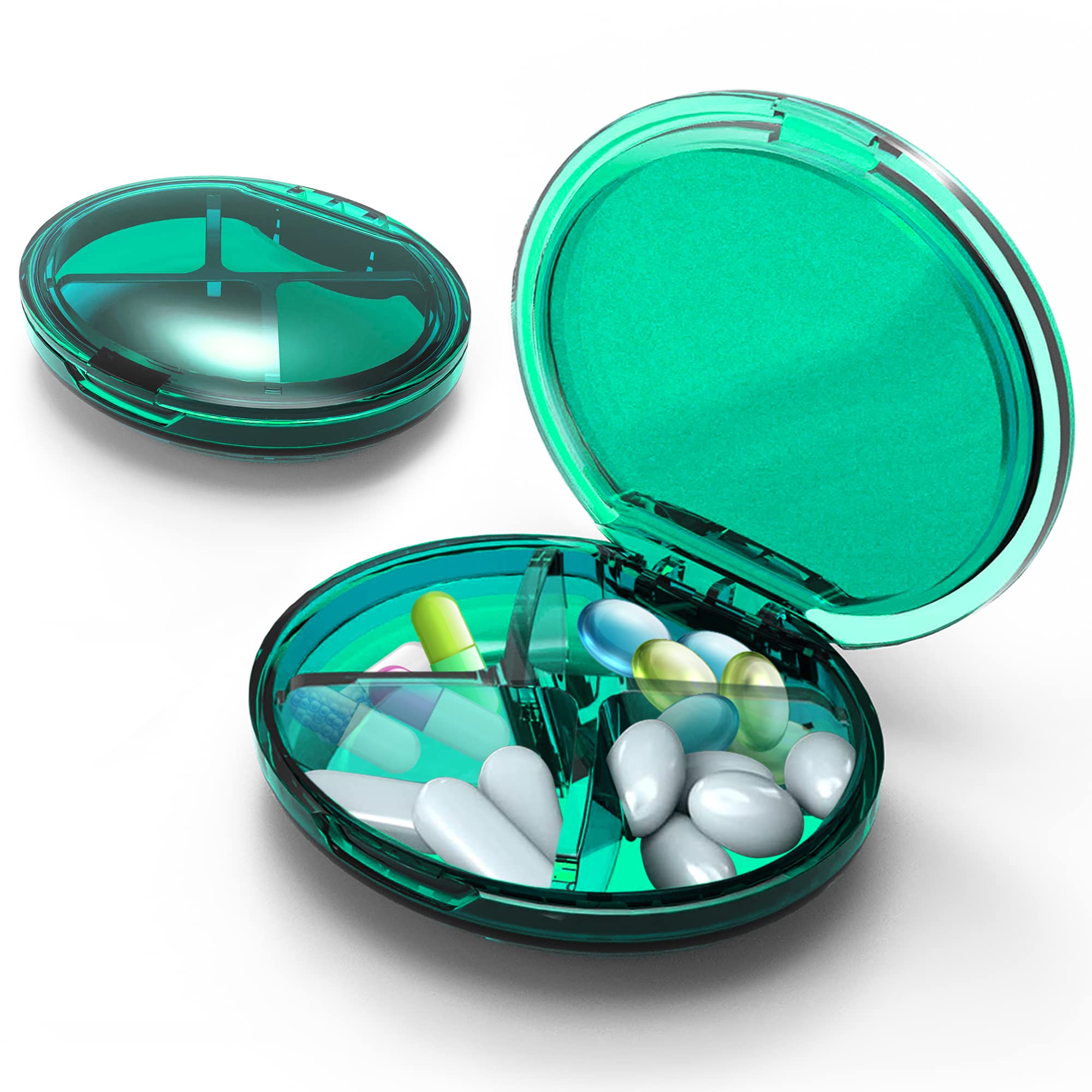 4 Pack Pill Case Portable Small Weekly Travel Pill Organizer Portable  Pocket Pill Box Dispenser For Purse Vitamin Fish Oil Compartments Container