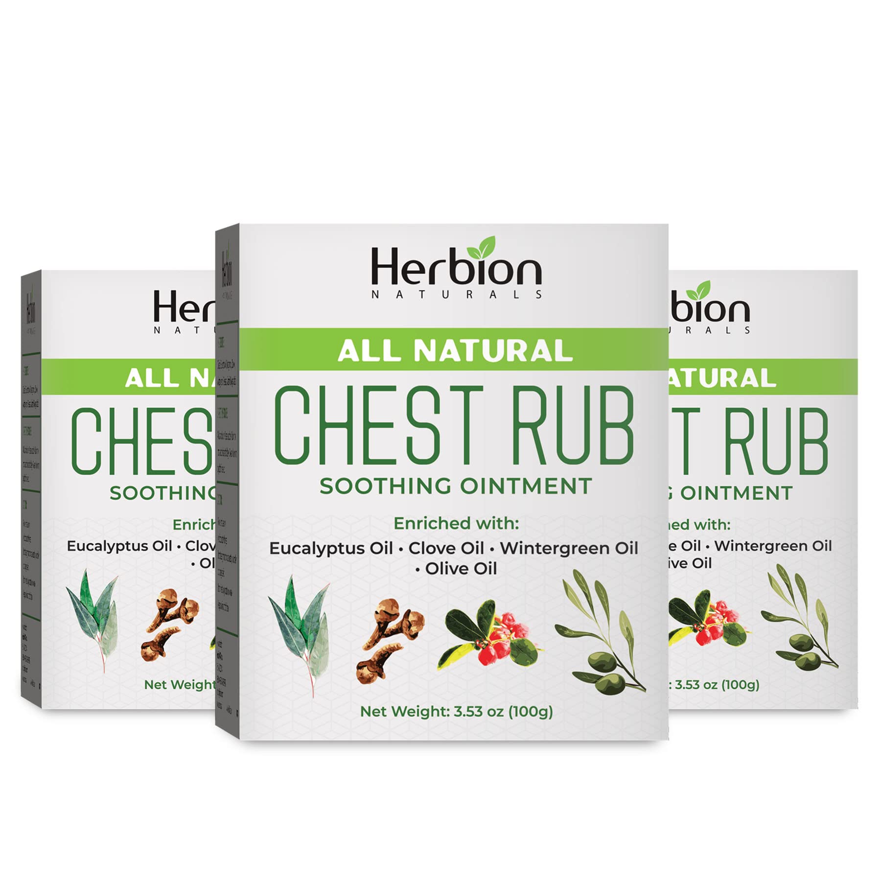 Herbion Naturals Chest Rub Natural Soothing Ointment Relieves Nasal & Chest Congestion Reduces