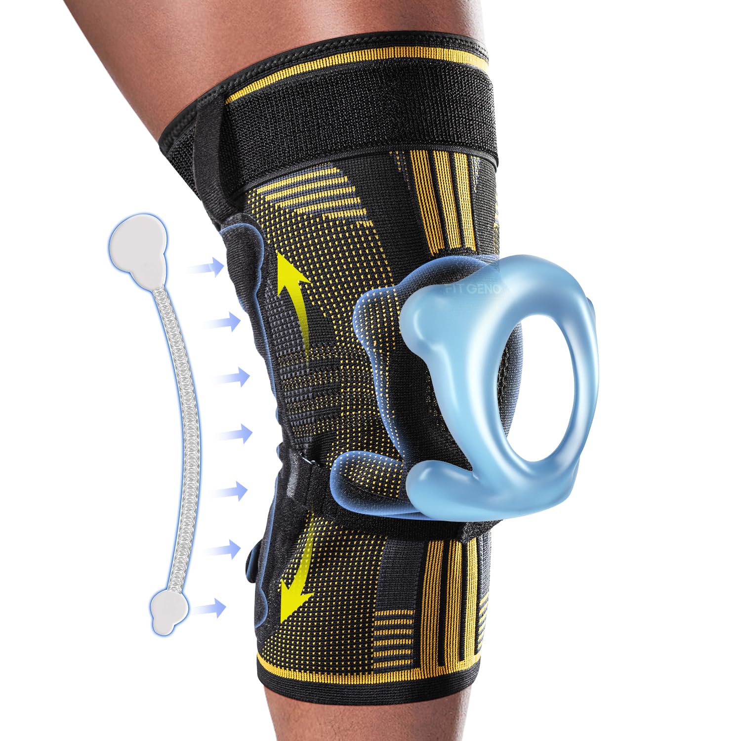DR. BRACE ELITE Knee Brace With Stabilizers & Patella Gel Pad - Pain Relief Support