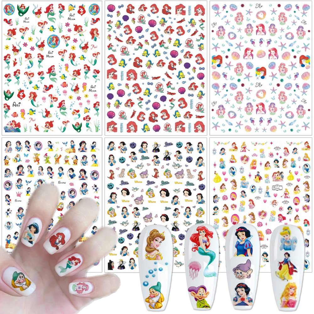 Cartoon Nail Art Decals Princess Nail Stickers Nail Art kit (7)