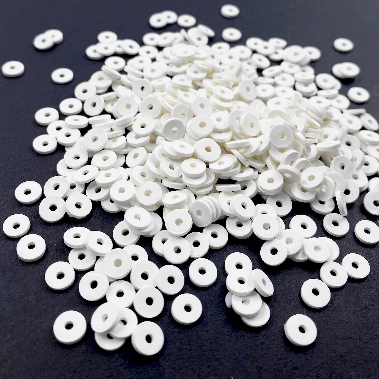 2000pcs Heishi Vinyl Beads Polymer Clay Beads Flat Round Spacer