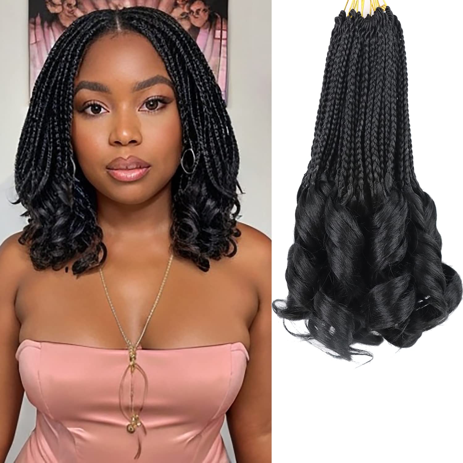French Curly Crochet Hair for Black Women 10 Inch Goddess Box Braids  Crochet Hair Pre Looped