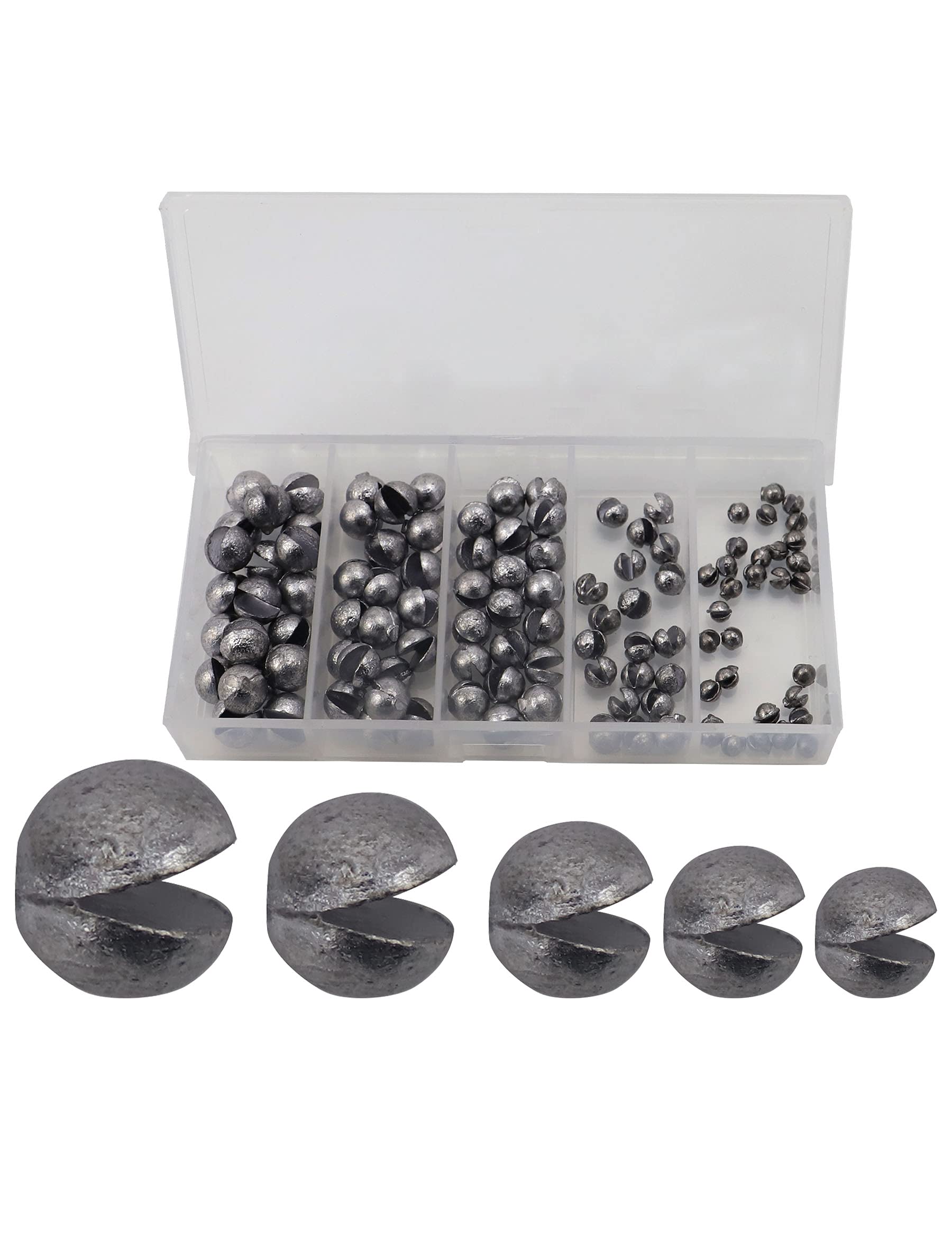 Avlcoaky Fishing Weights Sinkers Assortment, 110pcs Round Split Shot  Fishing Weights Freshwater, Removable Fishing Line Weights