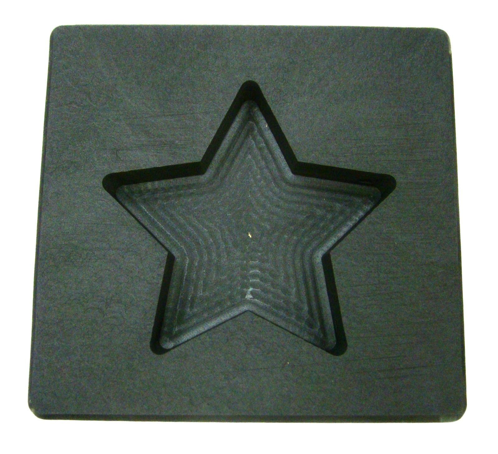 3 oz Gold Texas Star Shape High Density Graphite Mold 1.5oz Silver