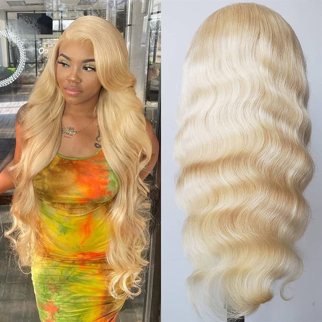 LUMIERE Hair Blonde Lace Front Wigs Human Hair - 613 Closure Wig Human Hair  4x4 HD Lace