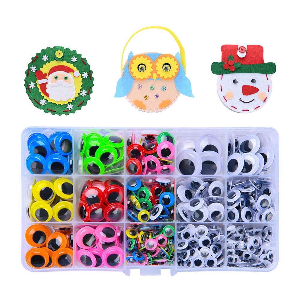 6mm-20mm Wiggle Eyes Self-Adhesive for Craft Stickers, Black and Colorful Googly  Eyes for DIY Scrapbooking