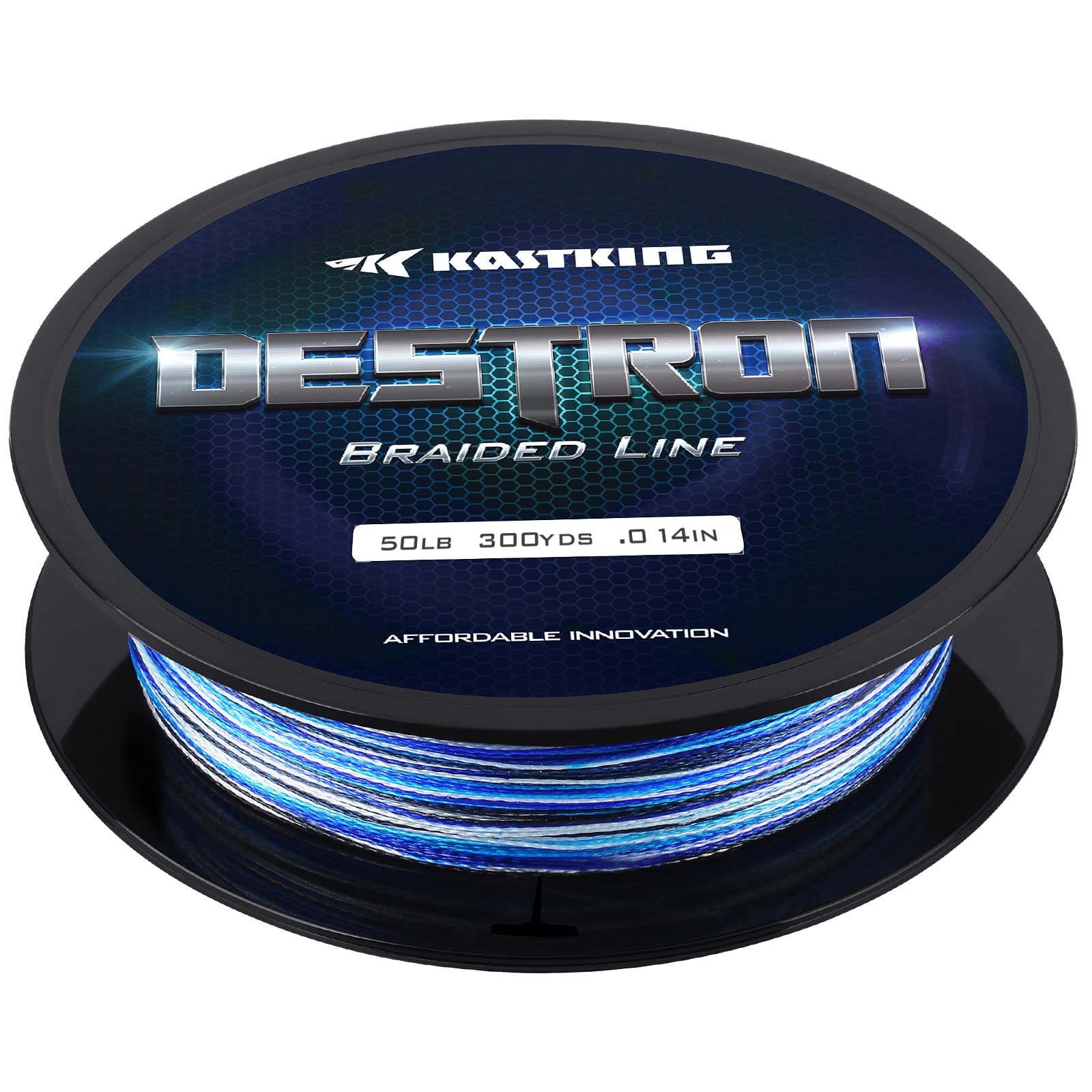 New KastKing Destron Braided Fishing Line, Highly Abrasion Resistant,  Improved Knot Strength, Ultra-Thin Diameter Superline, Zero Stretch &  Memory, CFT Color Fast Technology, 75% Thinner Than Mono Blue Camo 150  yds-6lb-0.11mm