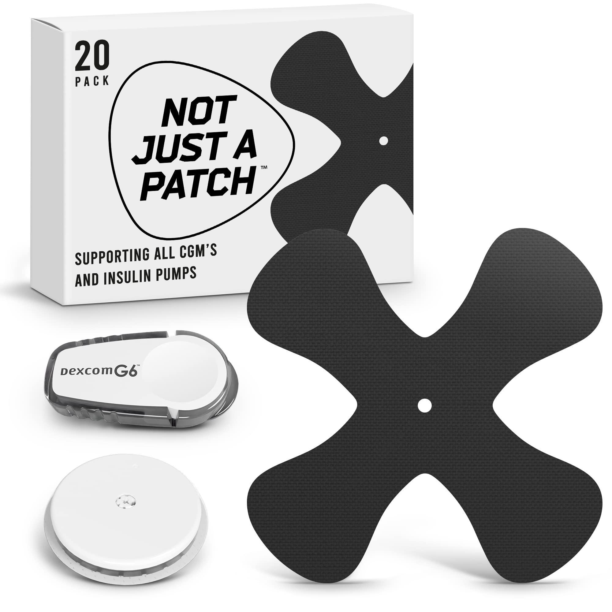 Not Just A Patch Freestyle Libre 2 Sensor Covers (20 Pack) CGM Sensor  Patches for Freestyle Libre 2 - Water Resistant & Durable for 10-14 Days 