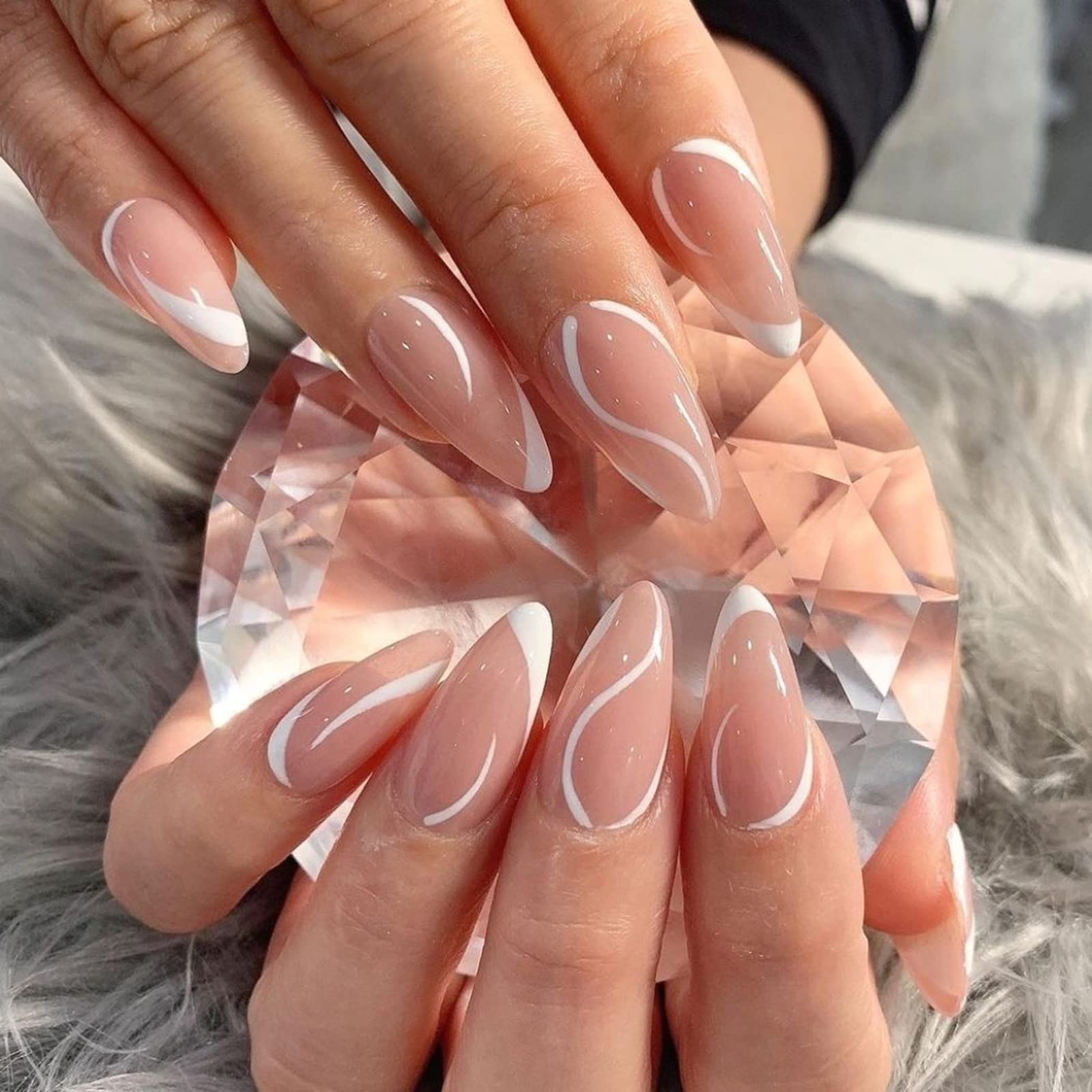 Acrylic For Beginner | Almond Shape | Classic Nude White Ombre 💅 | New  Nails - YouTube