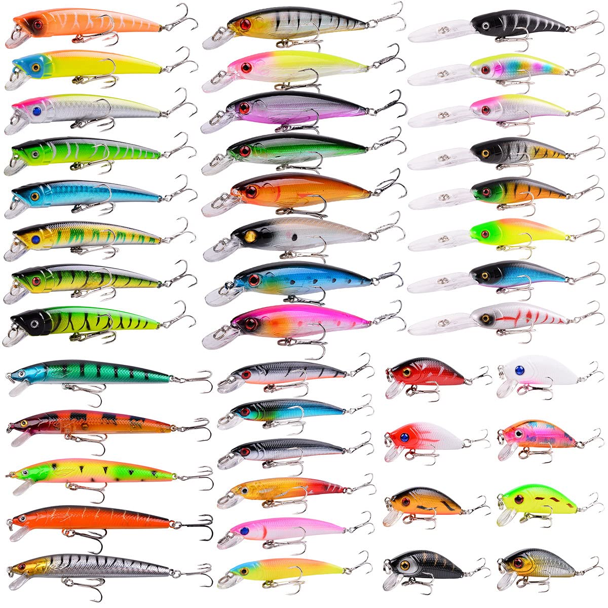 Aorace Fishing Lures Kit Mixed Including Minnow Popper Crank Baits with  Hooks for Saltwater Freshwater Trout