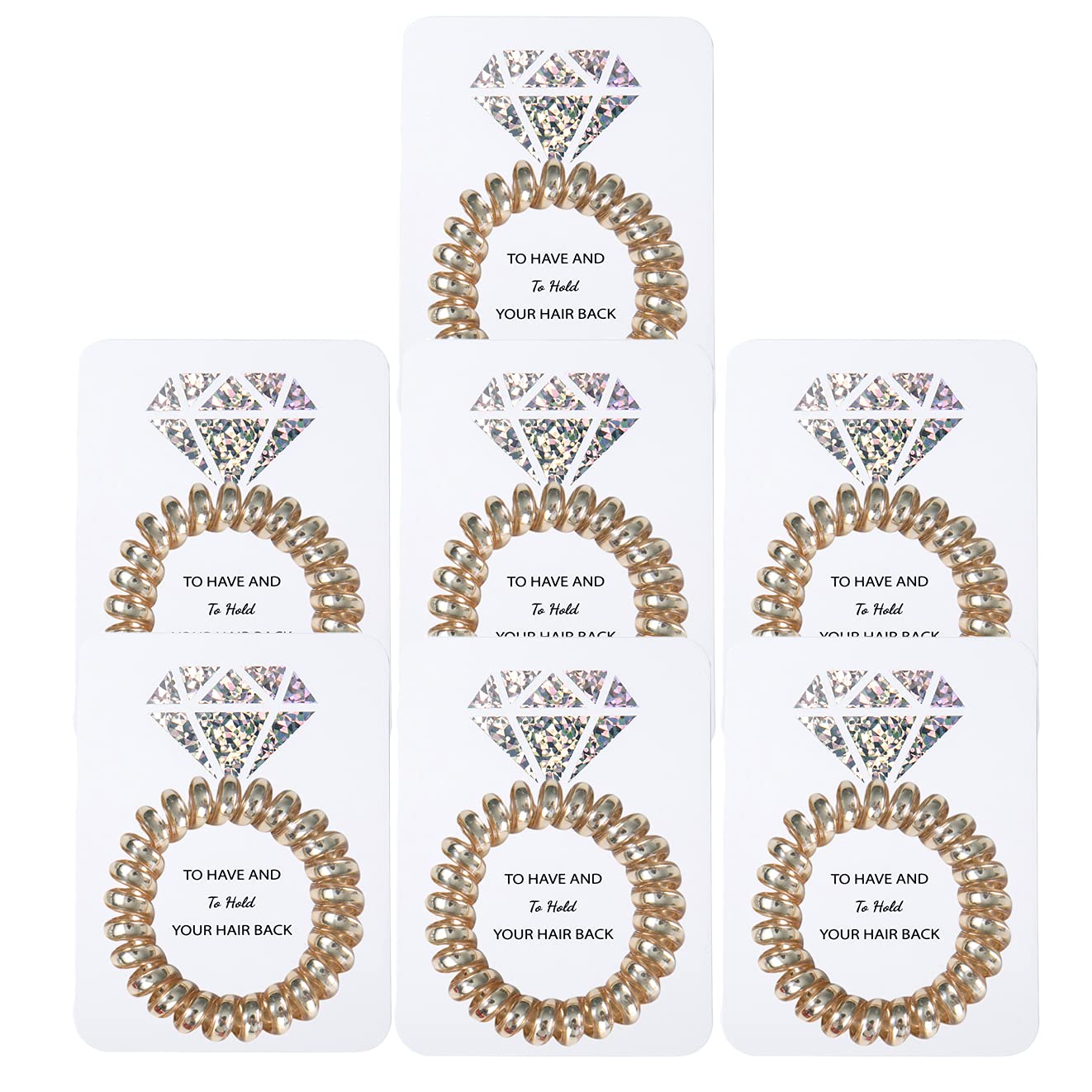 Bachelorette Party Favors 12 Pack Diamond Hair Ties Card Bride Bridesmaids  Hair Accessories Bridal Shower Wedding Decorations White Rose Gold Bands  Pink Party Supplies (24 Hair Ties White Pink) Diamond 12pack White P