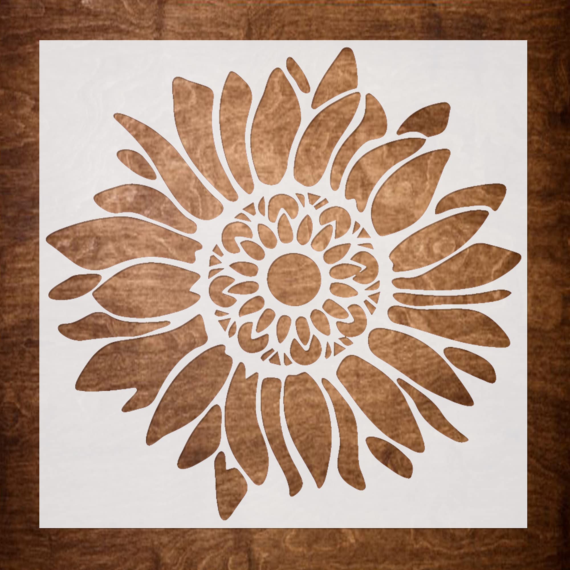 DLY LIFESTYLE Boho Sunflower Stencil for Painting on Wood, Canvas, Paper,  Fabric, Walls and Furniture - Sunflower Stencil - 7x7 Inches - Reusable DIY  Art and Craft Stencils - Flower Stencil Boho Sunflower 7x7