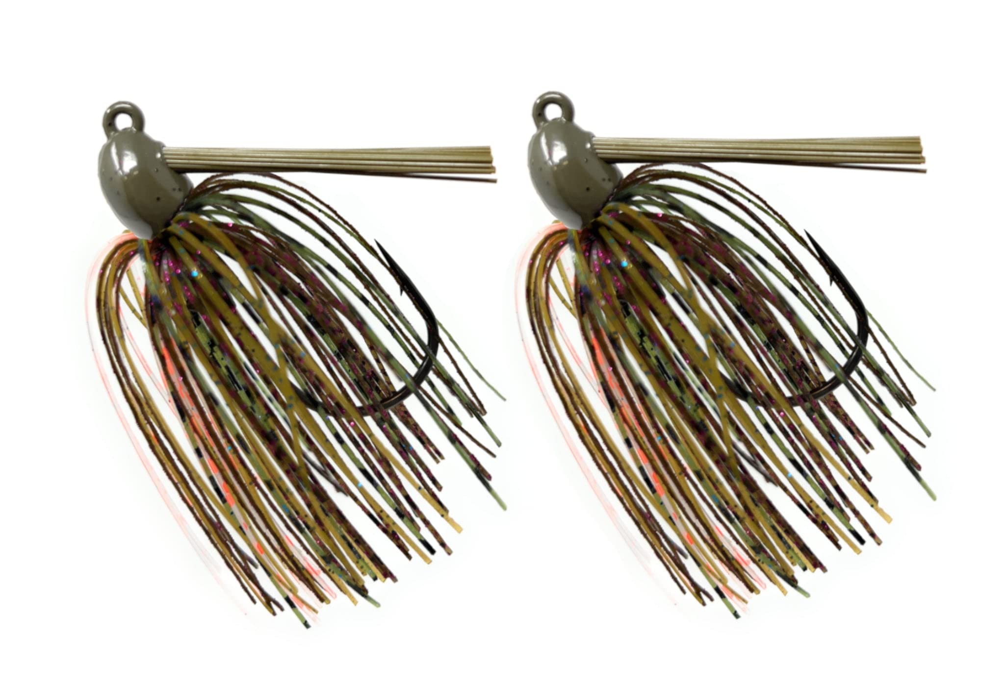 Reaction Tackle Tungsten Swim Jig for Bass Fishing - Weedless Design with  97% Pure Tungsten Jig Head and Silicone Skirt - Also for Pike Walleye and  Muskie and More (2-Pack) 3/8 oz (2-pack) Bluegill