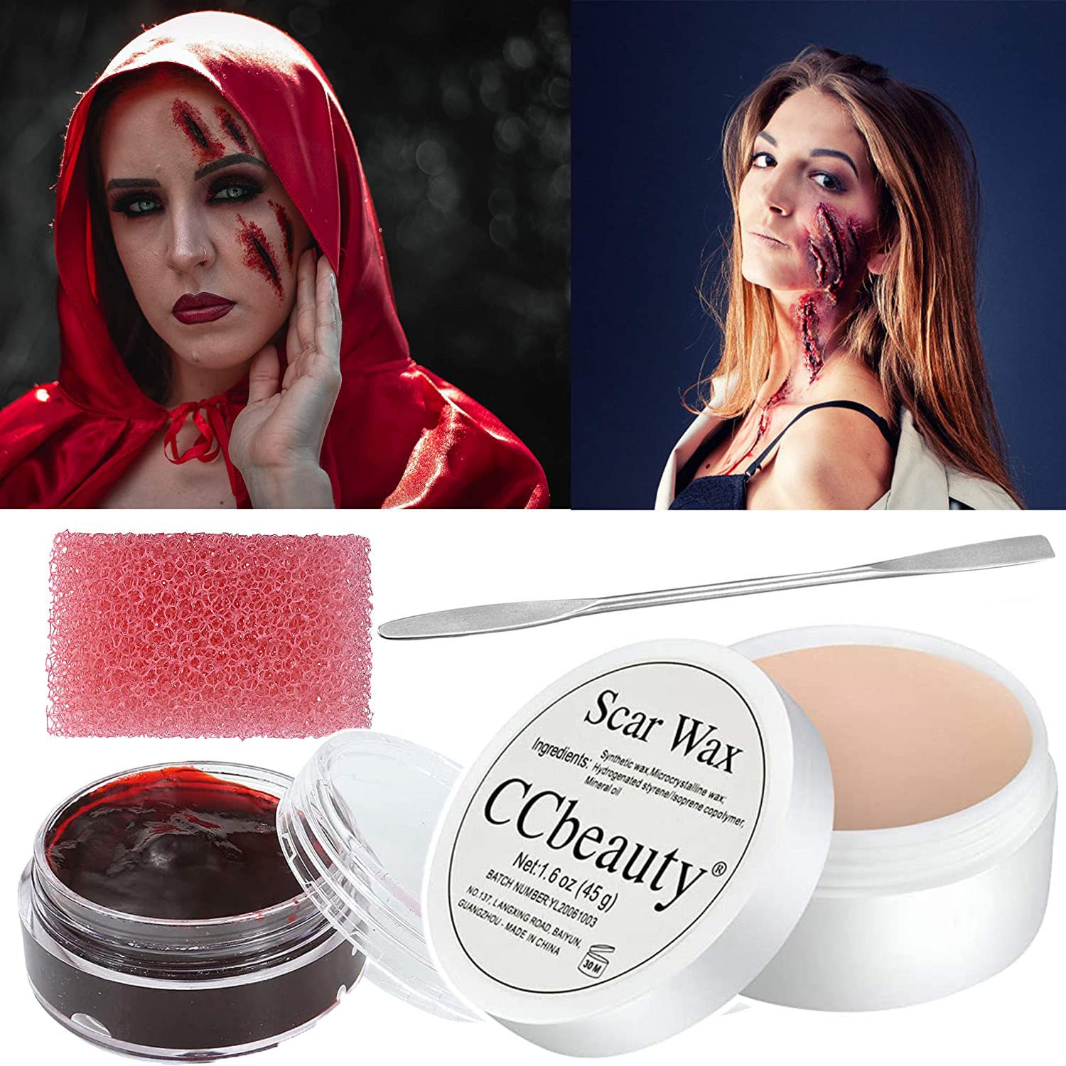Scar Wax SFX Makeup Halloween Makeup Kit Fake Blood Makeup SFX Special  Effects Makeup Kit for Party, Halloween, Carnivals with Scars Wax(1 Oz)