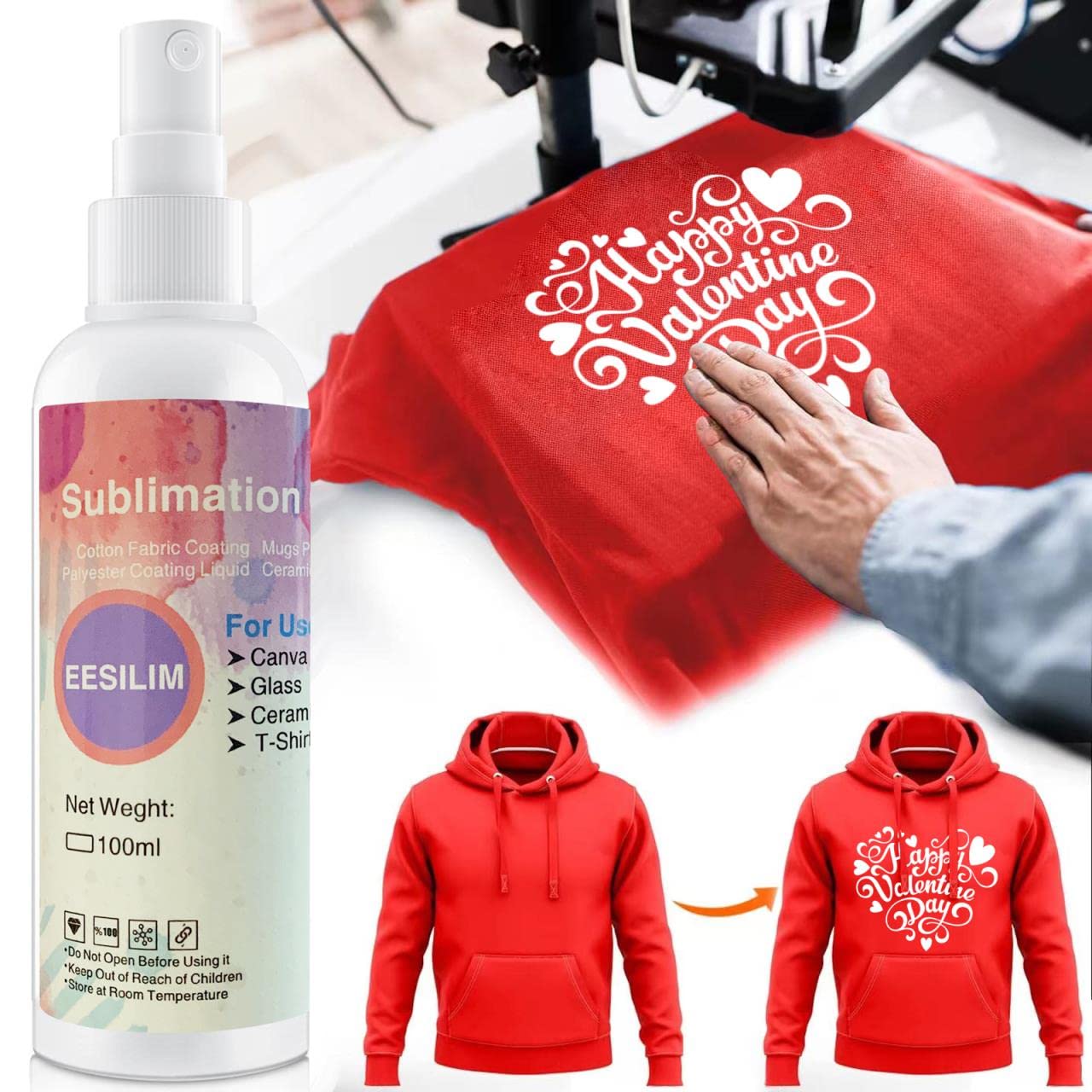 Coating Sublimation Spray for Cotton Shirts,100ML Poly T Plus Spray for  Cotton Blanks Shirts Polyester Tote Bag, Super Print Adhesion & Quick Dry  Waterproof High Gloss Finish 1 Pack