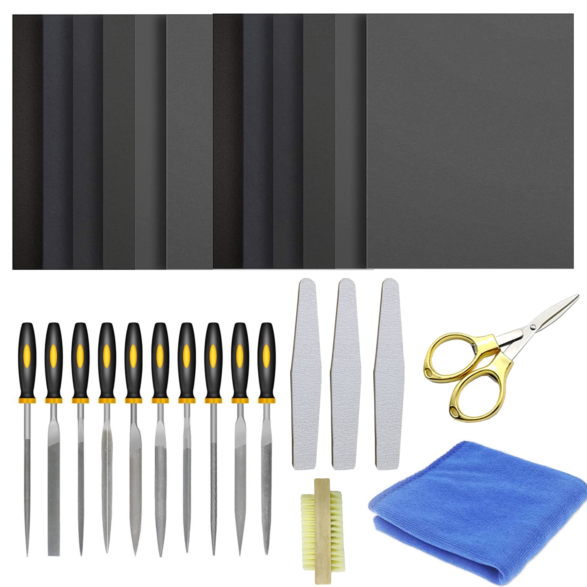 Allazone 19 PCS Resin Casting Tools Resin Sanding and Polishing Kit Include  10 Style File, Sand