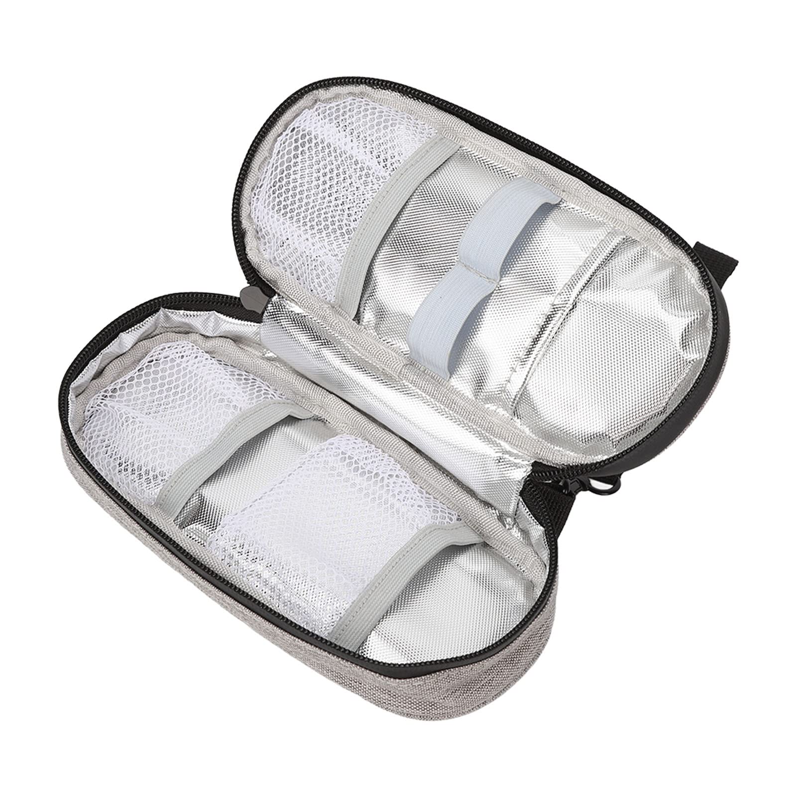 Insulin Carrying Case Insulin Cooler Bag Durable for Indoor(Grey)