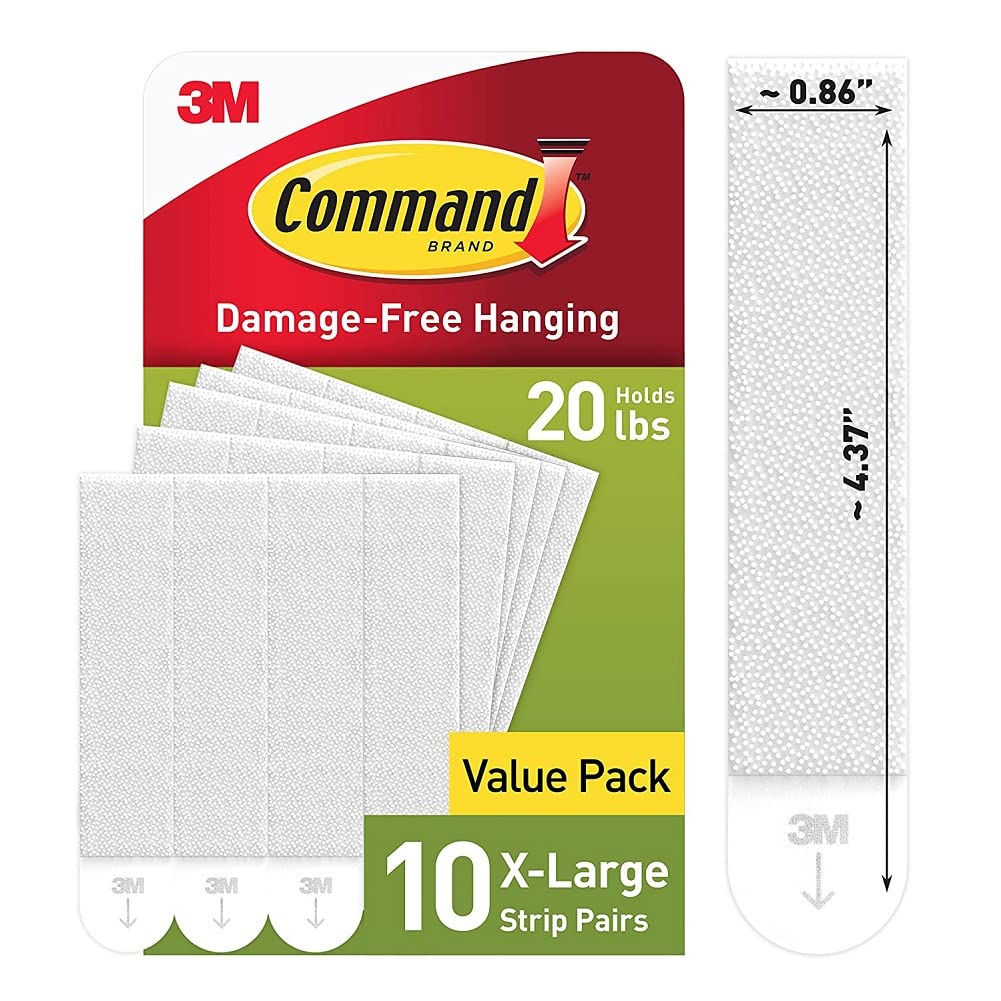 Command 20 Lb XL Heavyweight Picture Hanging Strips Damage Free Hanging  Picture Hangers Heavy Duty Wall Hanging Strips for Living Spaces 10 White  Adhesive Strip Pairs Heavy Duty 10 Pairs