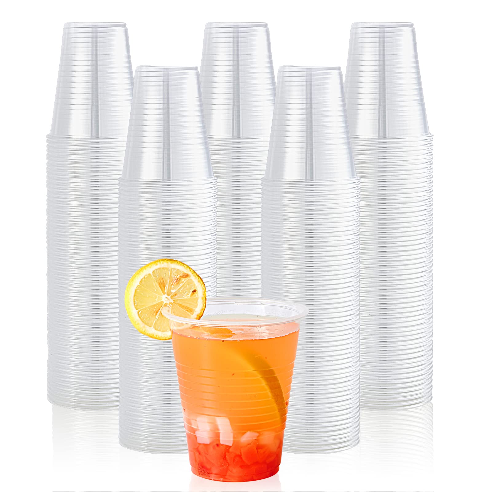 Lilymicky 300 Pack 12oz Clear Plastic Cups,Cold Party Drinking