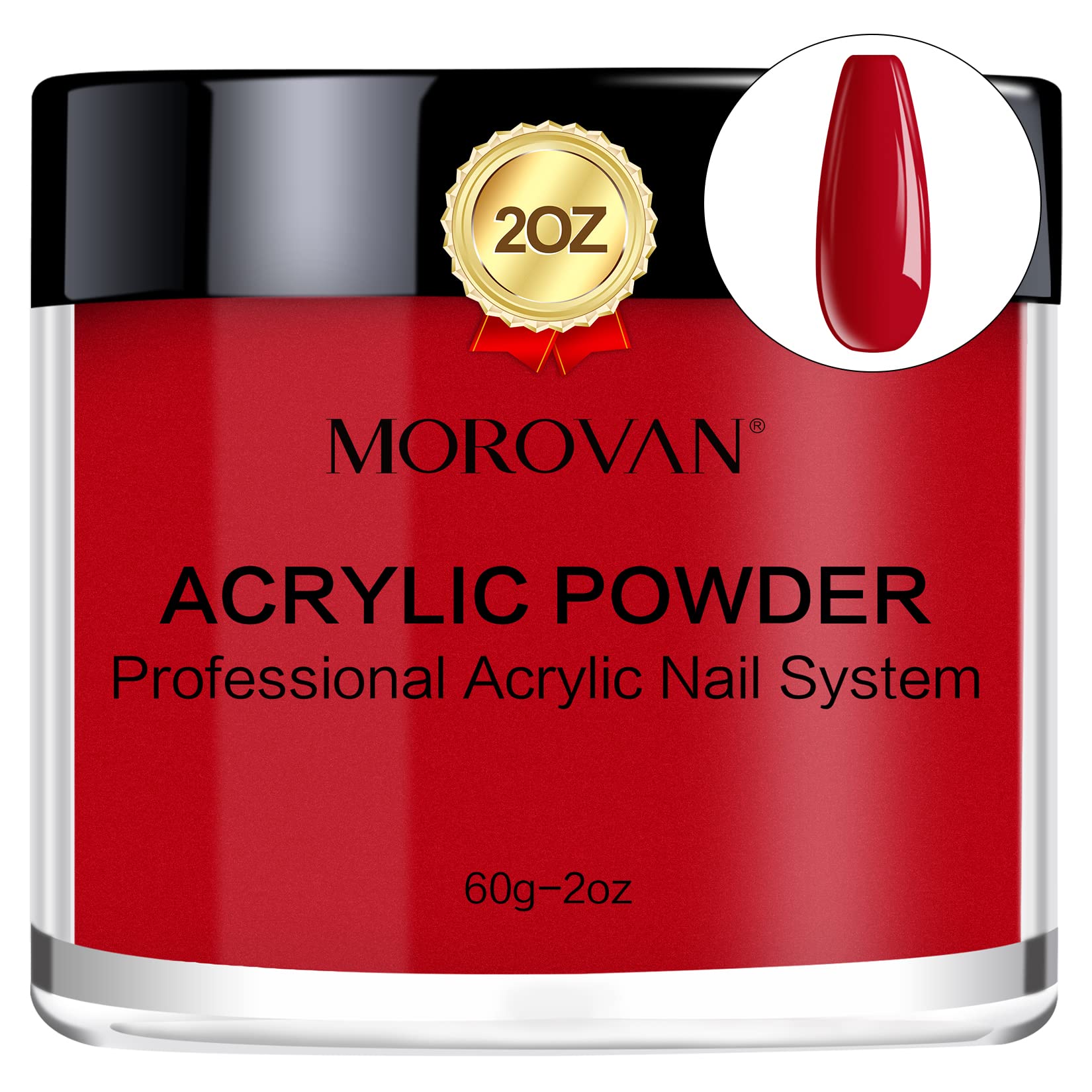 Morovan Nail Acrylic Powder Red Acrylic Nail Powder 2oz