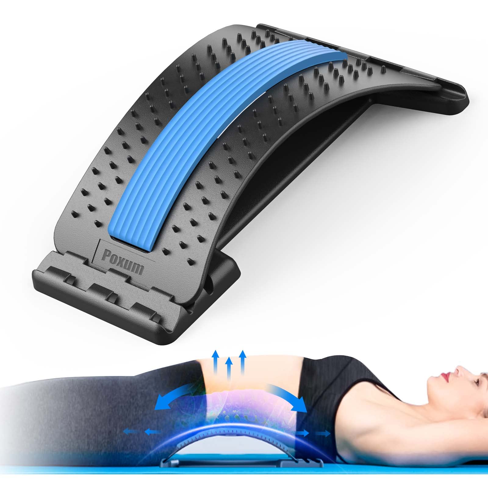 Multi-Level Adjustable Back Massager Stretcher, 1pc Waist Neck Fitness  Lumbar Cervical Spine Support, Relief And Massage, Ideal For Post-Workout  And Everyday Home Relaxation