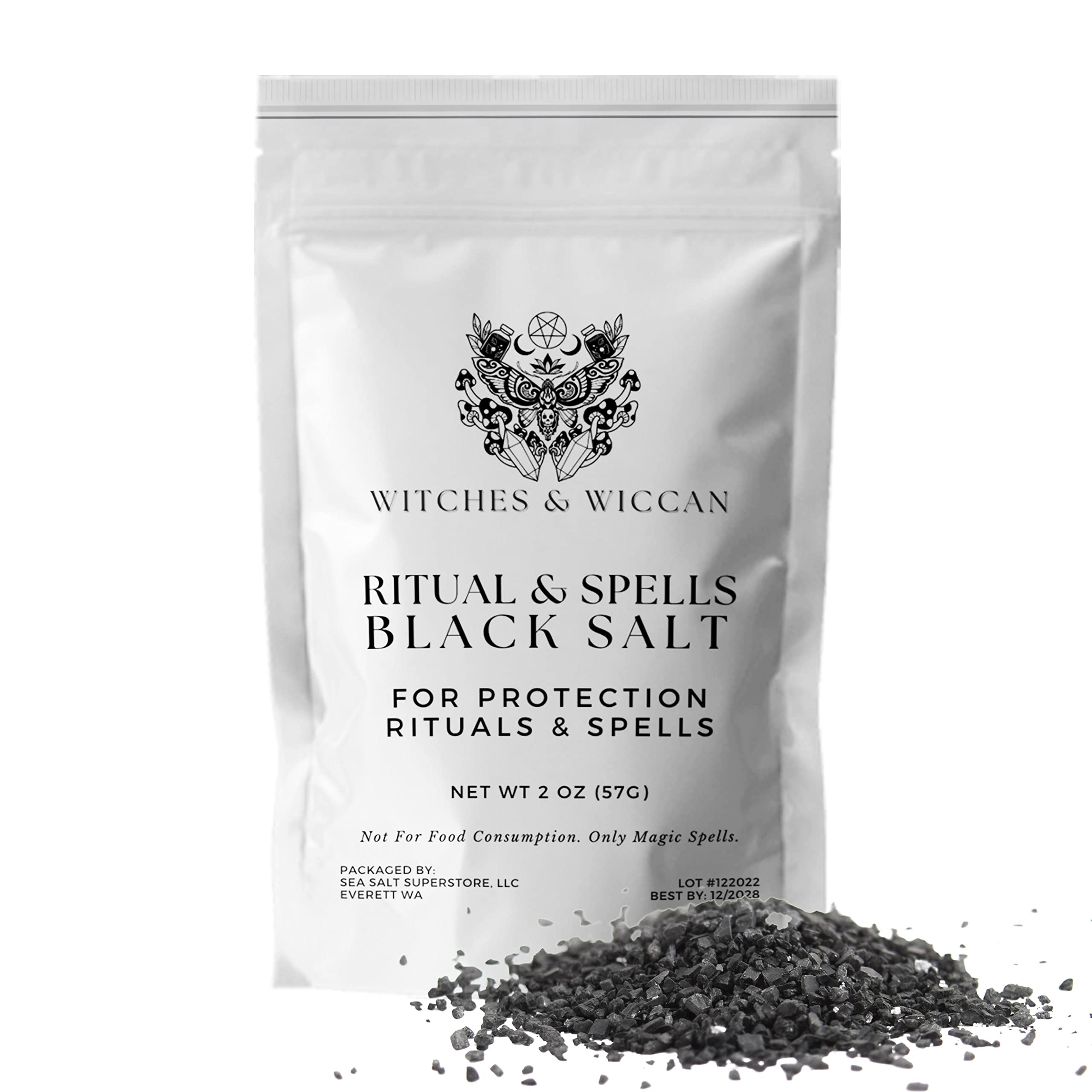 Black Salt for Protection Rituals, Wiccan Supplies, Sal Negra para Rituales  de Brujeria (2 oz Bag) - Witches & Wiccan Witchcraft Supplies