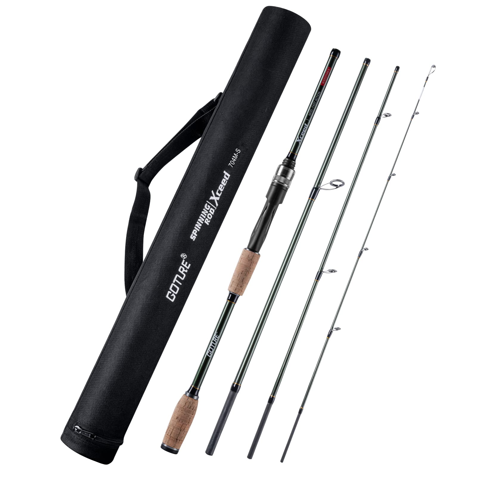 Goture Travel Fishing Rods 2 Piece/4 Piece Fishing Pole with Case/Bag Fly  Fishing Kit/