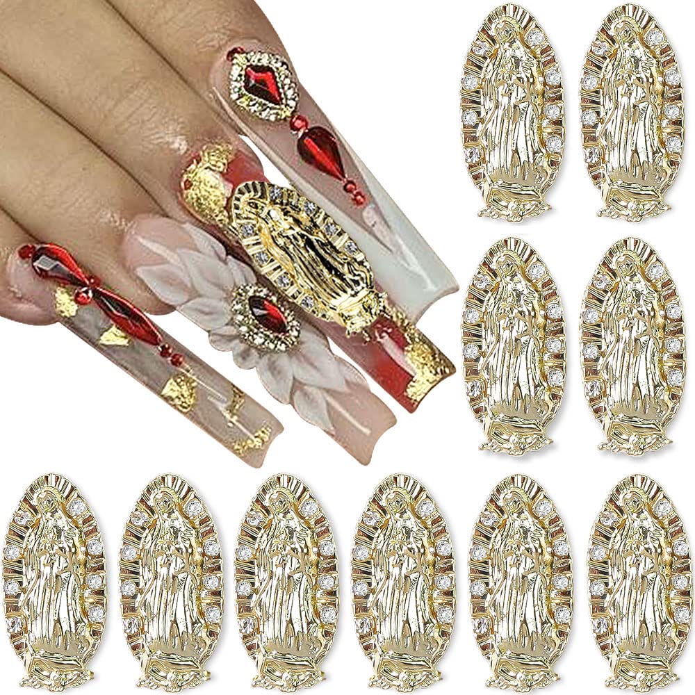 3D Virgin Mary Nail Art Charms San Judas Nail Charm Alloy Virgin Mary  Charms for Nails Gold Nail Charms for Acrylic Nails Jesus Christ Nail  Designs San Judas Tadeo Nail Jewels for